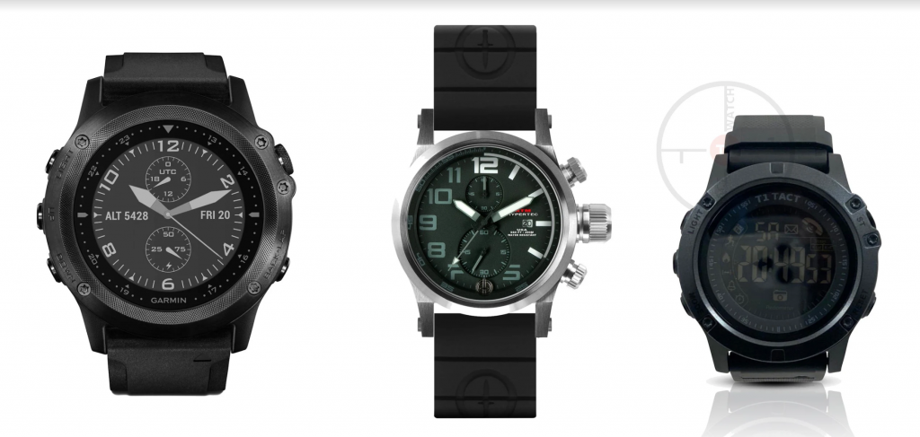 Garmin Tacticx Bravo, MTM and SOG: Hypertec Chrono 2, & T1 Tact Watch Midnight Diamond