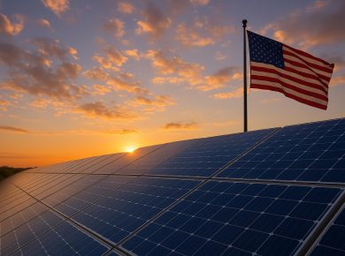 SolarGenix.AI headquarters with advanced solar technology representing Areg Aghayants' success