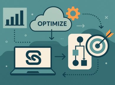 ServiceNow strategy and implementation concept with digital transformation icons and dashboard