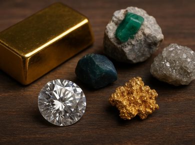 Assorted rare minerals and gemstones showcasing the world's most valuable natural resources