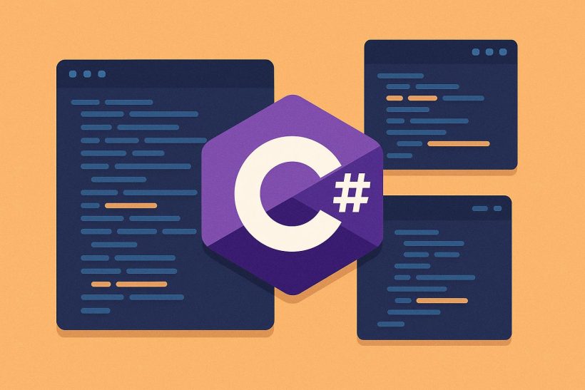 C# programming code displayed on a computer screen highlighting its relevance in modern software development