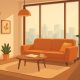 Bright modern condo living room with natural light, plants, and uplifting decor for positivity