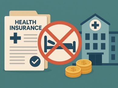 Health insurance policy document highlighting exclusions from 24-hour hospitalisation coverage
