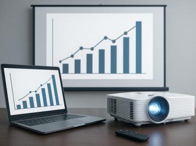 Confident business expert Randall Blum delivering a polished professional presentation