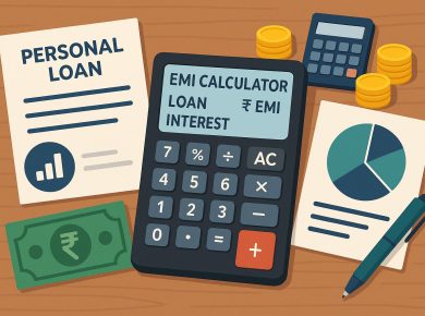 Personal loan EMI calculator interface helping users organize and plan monthly financial budgets