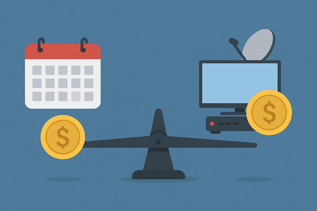 DTH recharge comparison chart highlighting monthly and long-term savings options