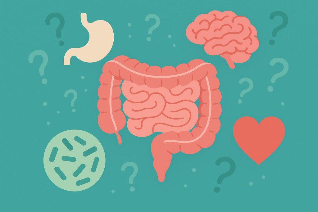 Illustration of gut-brain connection highlighting links between digestive health and overall wellness