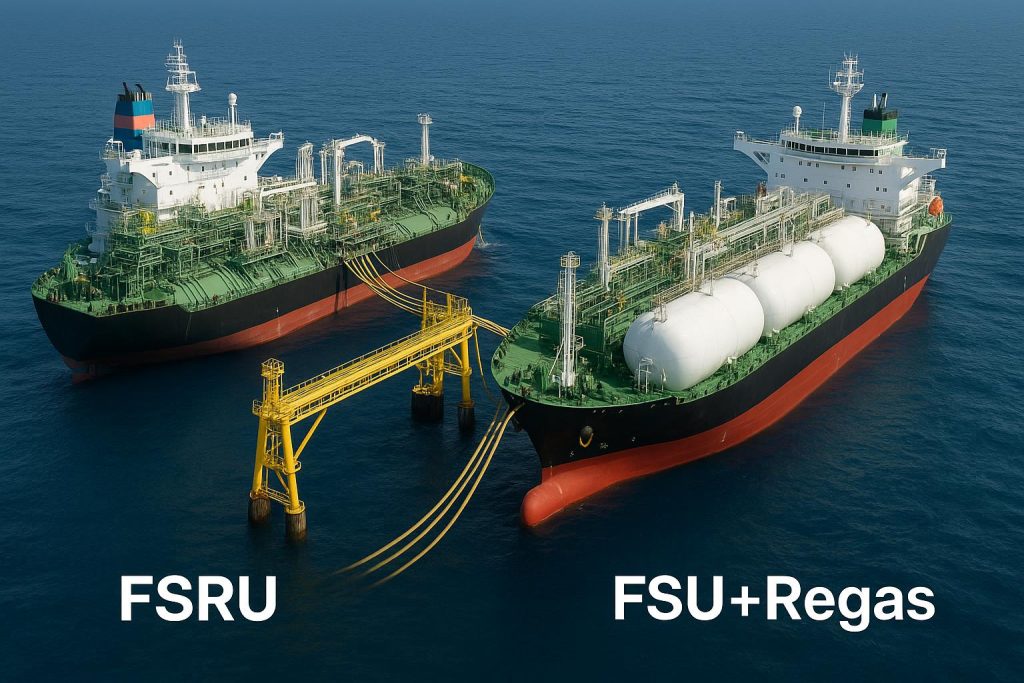 Floating storage regasification unit and floating storage unit at LNG terminal for energy projects