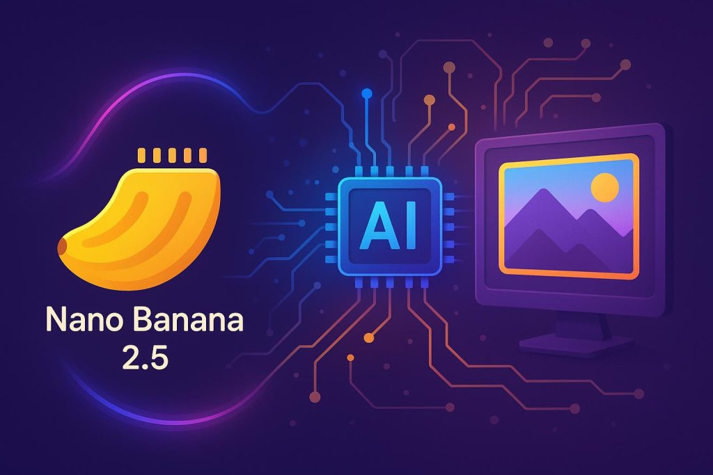 Futuristic AI-generated artwork showcasing Nano Banana 2.5 advanced image creation technology