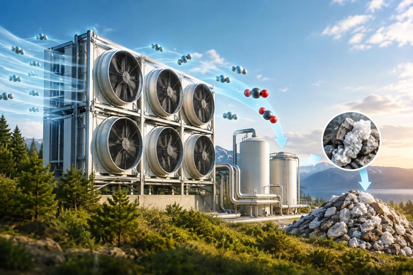 Direct air capture equipment and carbon mineralization process for climate technology innovation